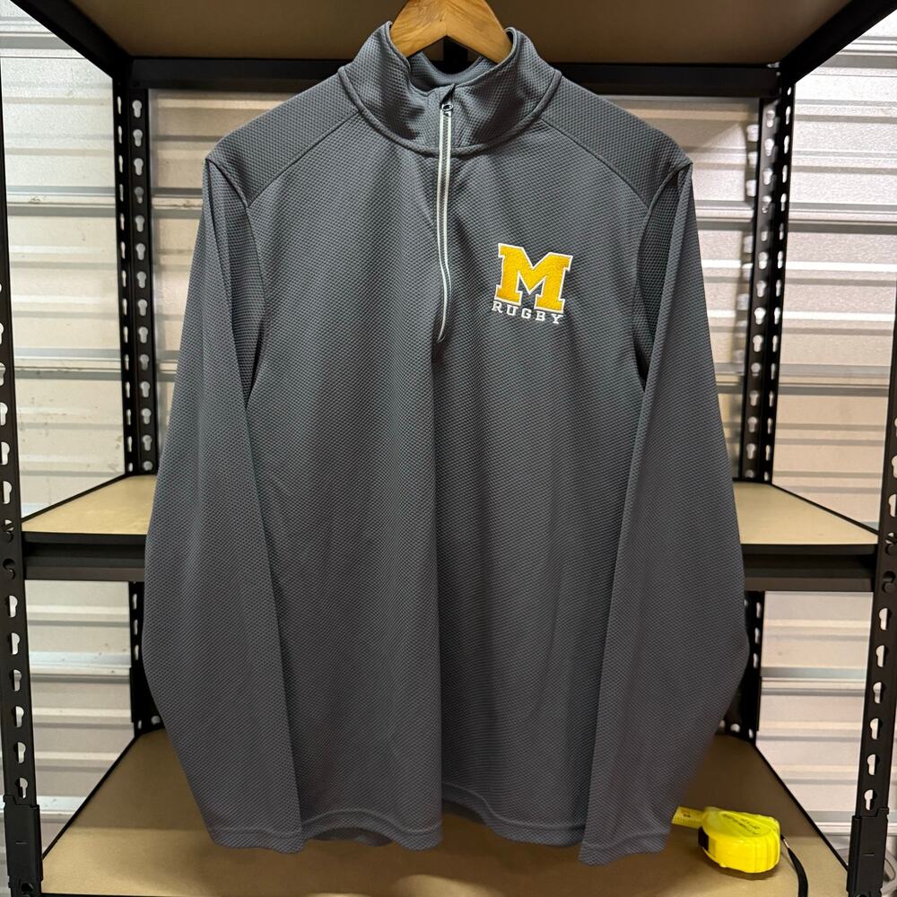 Sport-Tek M Rugby Gray 1/4 Zip Pullover Collegiate Athletic Mens Size M